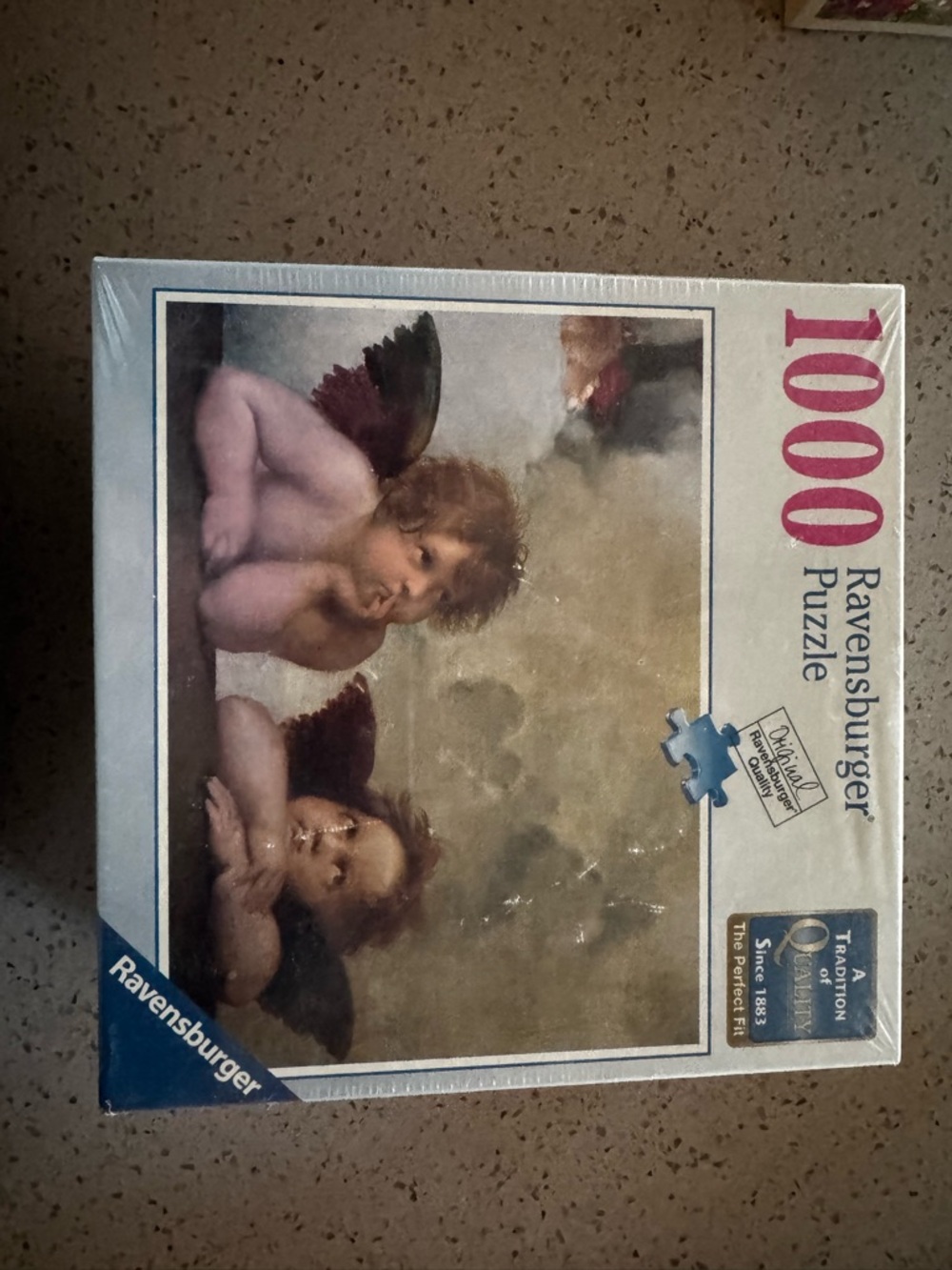 Ravensburger Puzzle Box Back with Blue and White Accents
